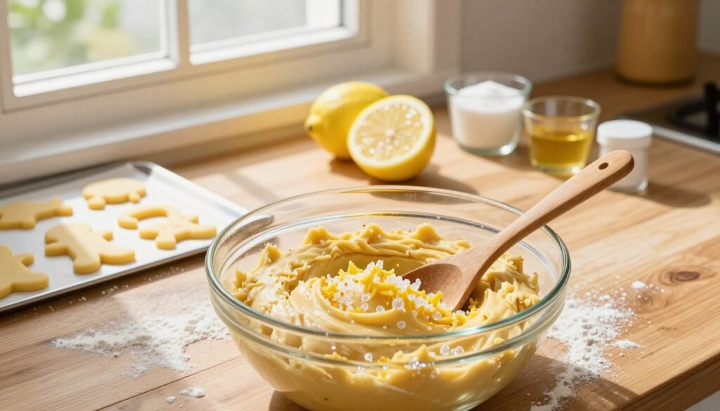 Chewy Lemon Cookies Dough Preparation